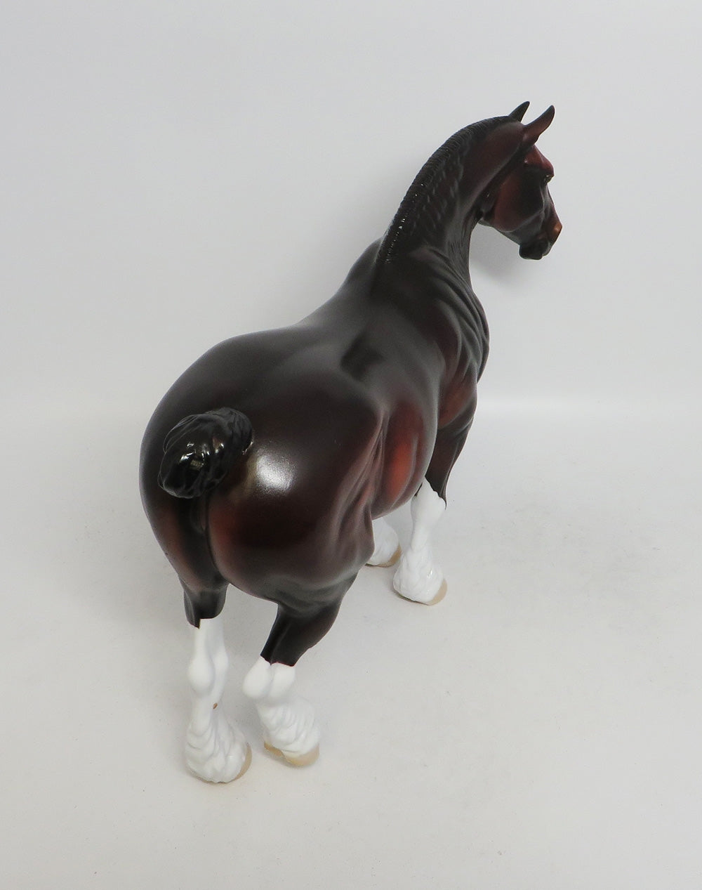 WASHAKIE-OOAK DAPPLE BAY HEAVY DRAFT MARE MODEL HORSE BY DAWN QUICK 10/12/18