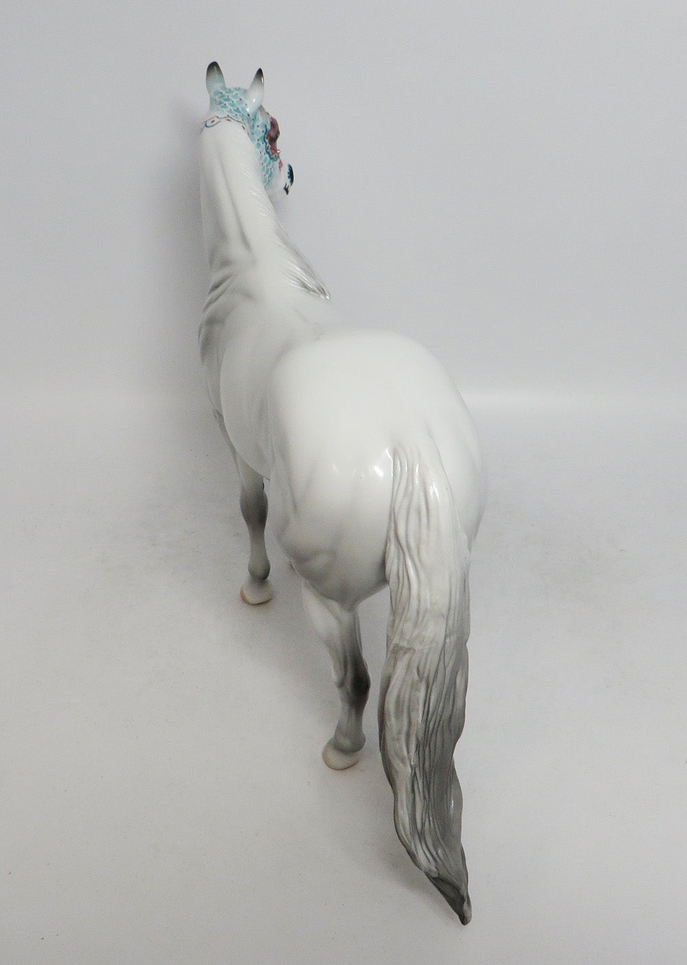 OBSIDIAN- OOAK GREY SUGAR SKULL WITH JEWEL ISH MODEL HORSE BY DAWN QUICK MM 2018