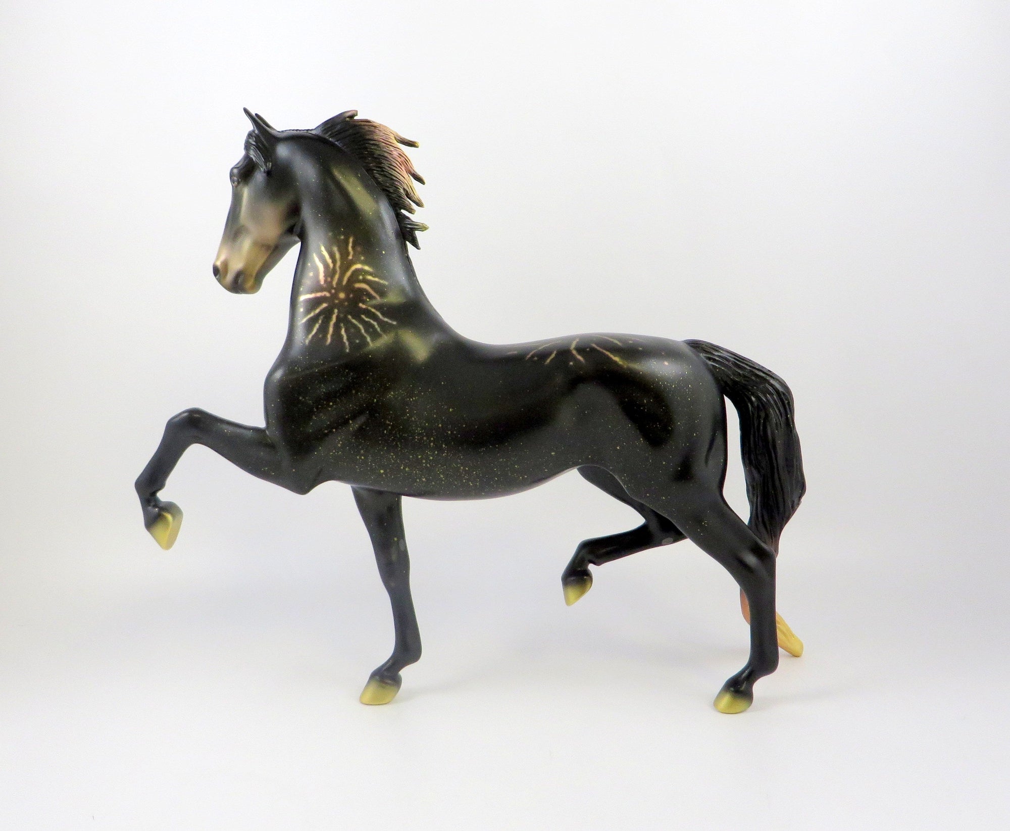 GRAND FINALE - OOAK FIREWORK DECORATOR SADDLEBRED MODEL HORSE BY MISSY FOX 6/27/19