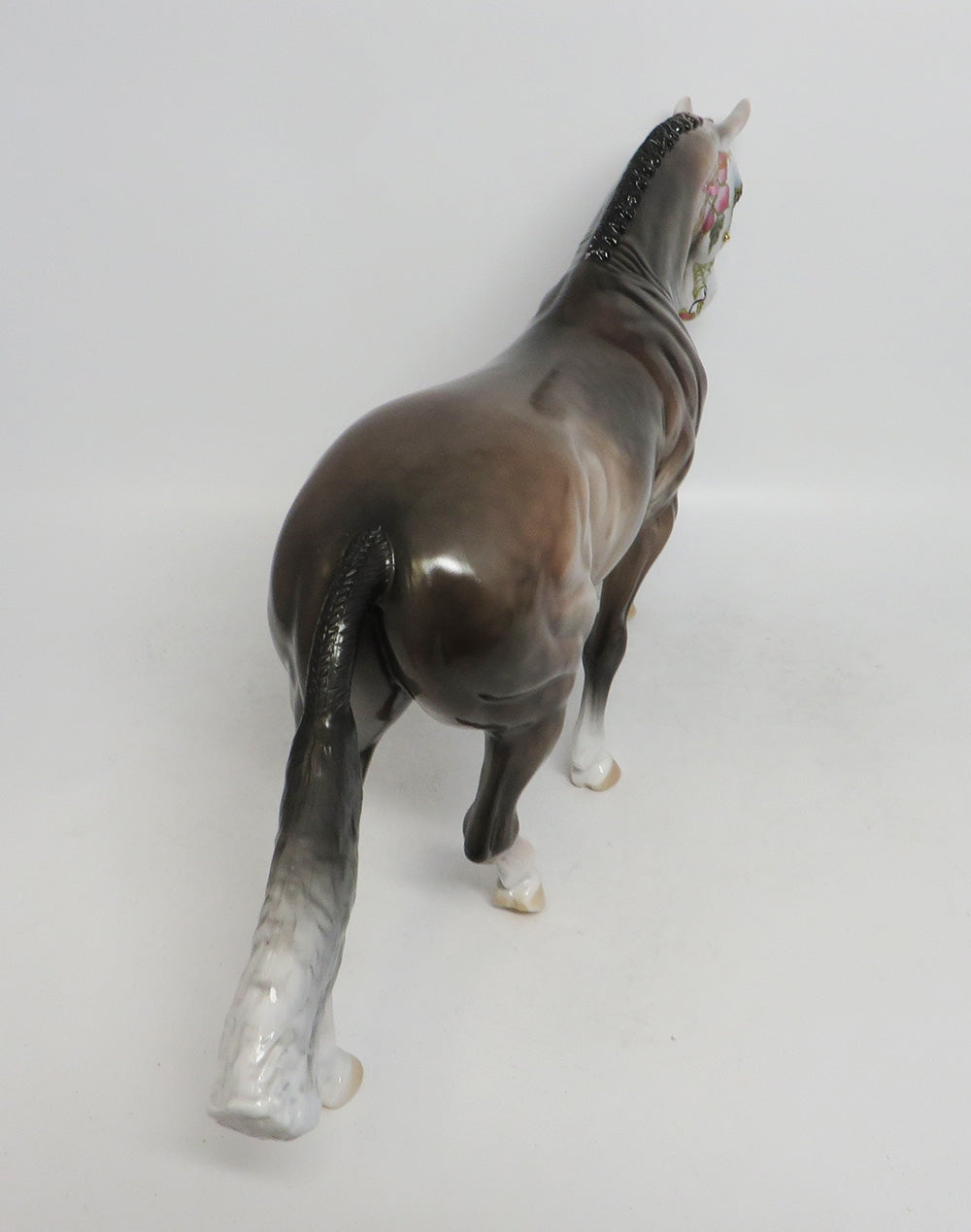 LYCIDAS- OOAK ROSE GREY SUGAR SKULL IRISH DRAFT  WITH JEWELS HORSE MODEL MM 2018