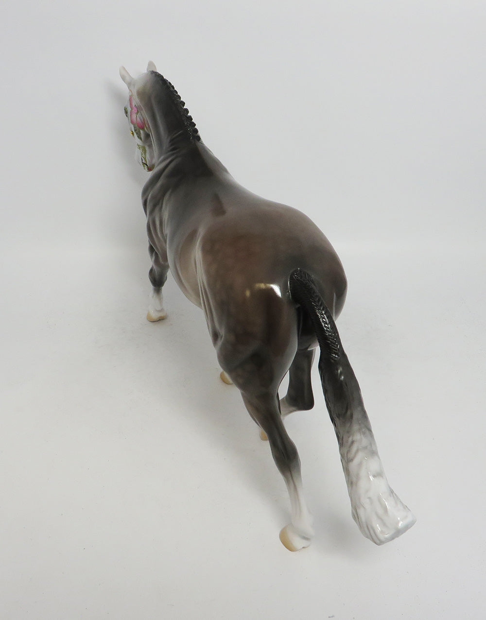 LYCIDAS- OOAK ROSE GREY SUGAR SKULL IRISH DRAFT  WITH JEWELS HORSE MODEL MM 2018