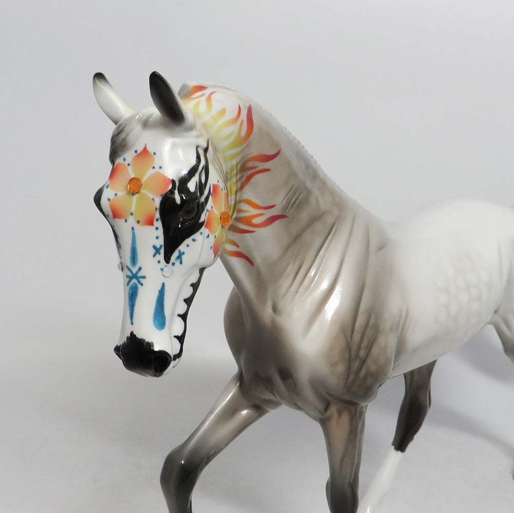 VALERIAN- OOAK ROSE GREY DAPPLE SUGAR SKULL W/ JEWELS TENNESEE WALKER BY DAWN QUICK MM 2018