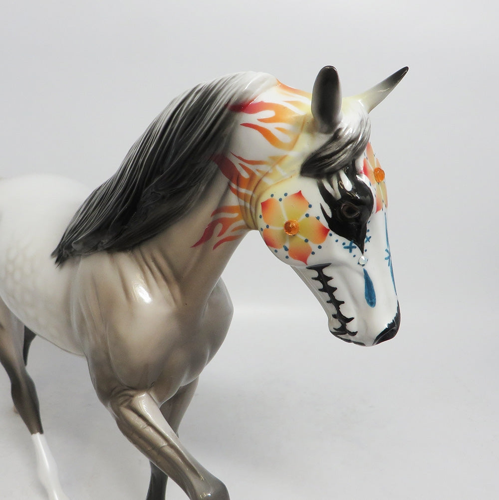 VALERIAN- OOAK ROSE GREY DAPPLE SUGAR SKULL W/ JEWELS TENNESEE WALKER BY DAWN QUICK MM 2018