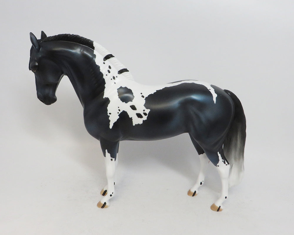 ELAINE ERMINE- LE-15- BLACK ANDALUSIAN MODEL HORSE NON CUSTOM BY AUDREY DIXON EA19