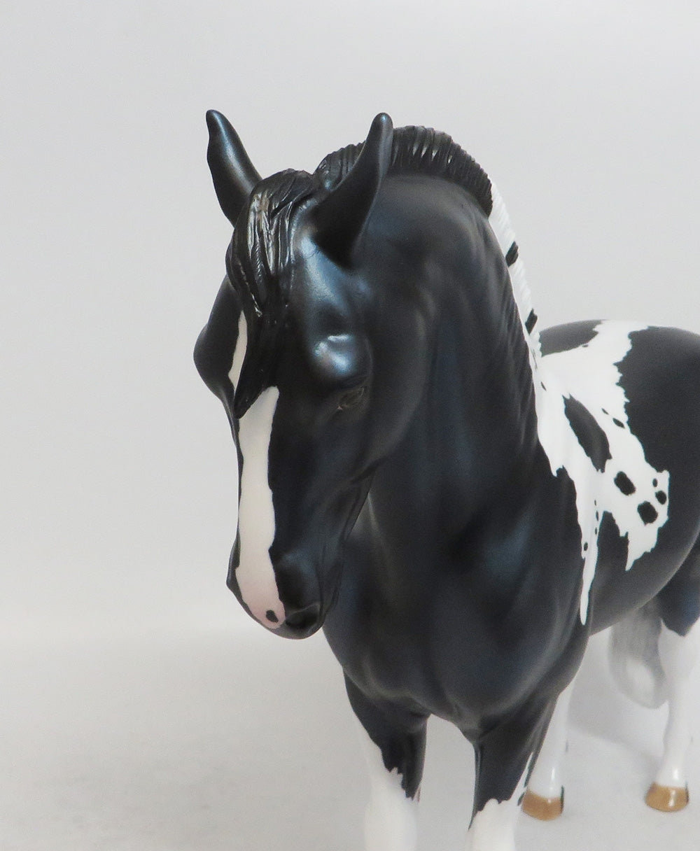 ELAINE ERMINE- LE-15- BLACK ANDALUSIAN MODEL HORSE NON CUSTOM BY AUDREY DIXON EA19