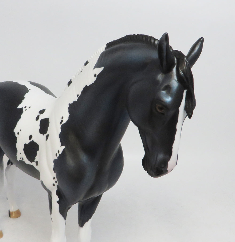 ELAINE ERMINE- LE-15- BLACK ANDALUSIAN MODEL HORSE NON CUSTOM BY AUDREY DIXON EA19