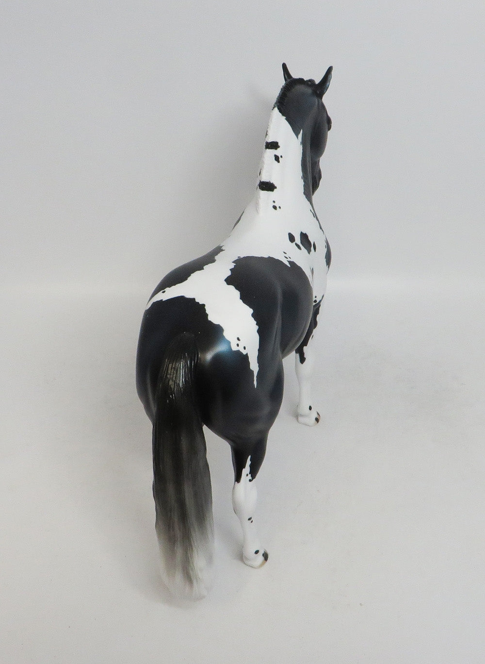 ELAINE ERMINE- LE-15- BLACK ANDALUSIAN MODEL HORSE NON CUSTOM BY AUDREY DIXON EA19