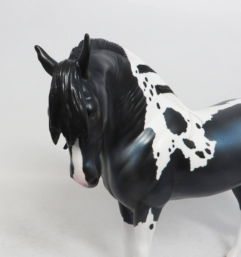 ELAINE ERMINE- LE-10- BLACK ANDALUSIAN MODEL HORSE CUSTOM BY AUDREY DIXON MM 18
