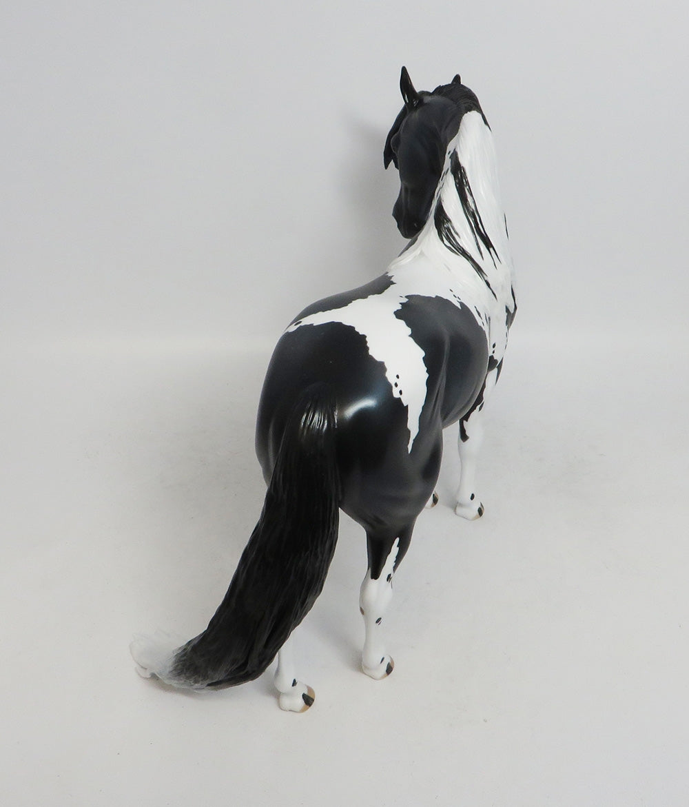 ELAINE ERMINE- LE-10- BLACK ANDALUSIAN MODEL HORSE CUSTOM BY AUDREY DIXON MM 18