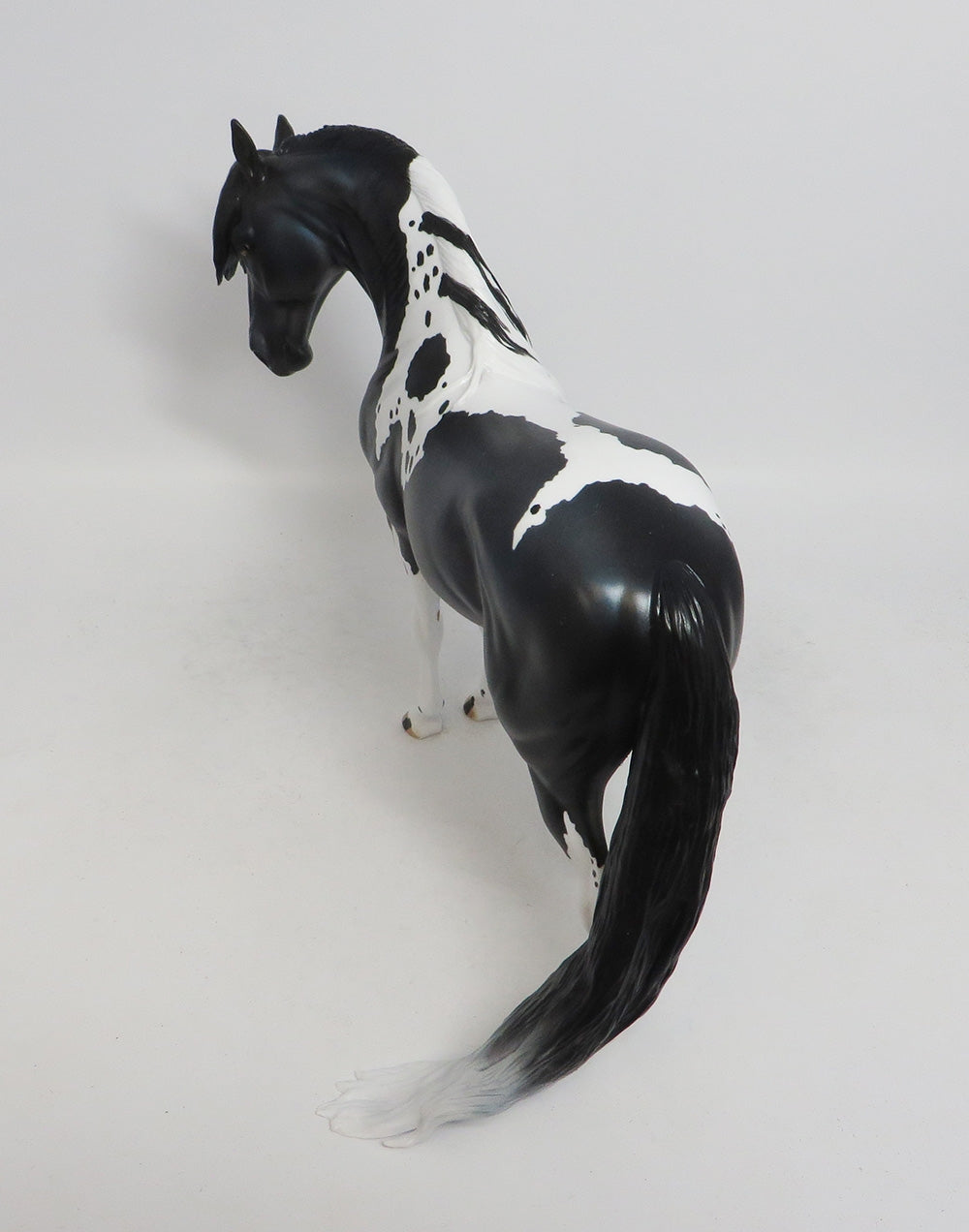 ELAINE ERMINE- LE-10- BLACK ANDALUSIAN MODEL HORSE CUSTOM BY AUDREY DIXON MM 18