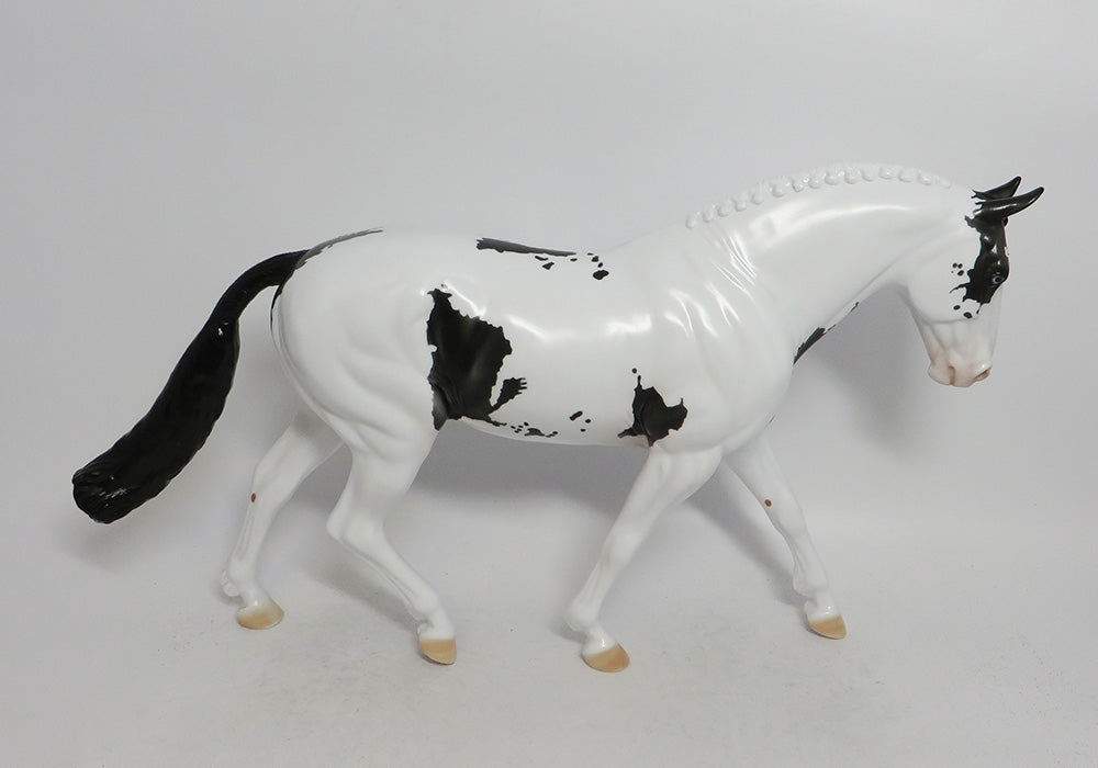 GRAPHITE- OOAK BLACK AND WHITE OVERO IRISH DRAFT MODEL HORSE BY DAWN QUICK 10/18/18
