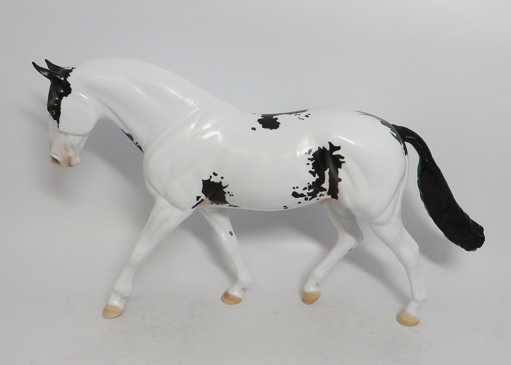 GRAPHITE- OOAK BLACK AND WHITE OVERO IRISH DRAFT MODEL HORSE BY DAWN QUICK 10/18/18