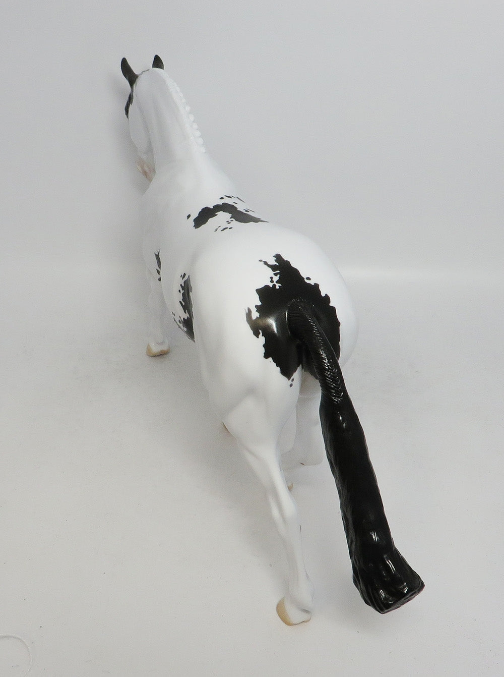 GRAPHITE- OOAK BLACK AND WHITE OVERO IRISH DRAFT MODEL HORSE BY DAWN QUICK 10/18/18