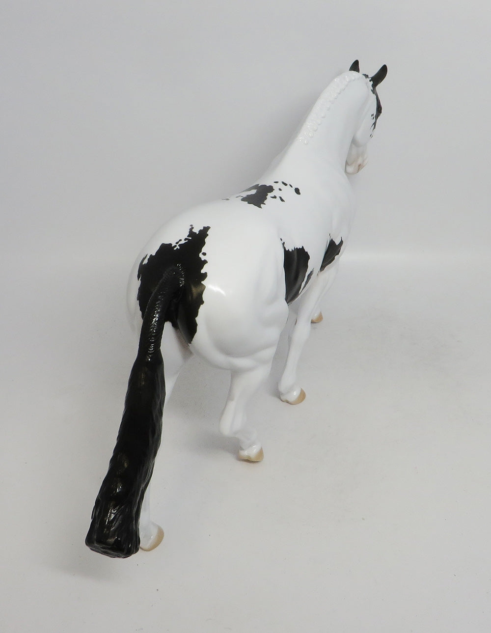 GRAPHITE- OOAK BLACK AND WHITE OVERO IRISH DRAFT MODEL HORSE BY DAWN QUICK 10/18/18