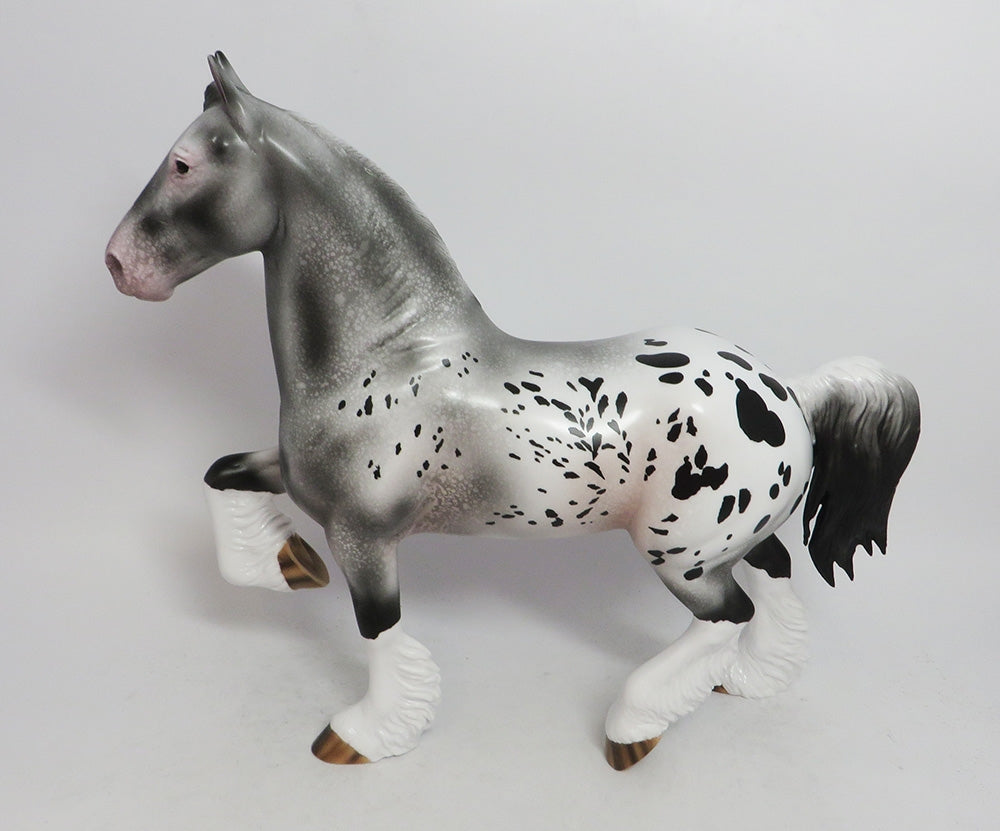 MIdnight- OOAK Trotting Drafter Appolosa MODEL HORSE 2018