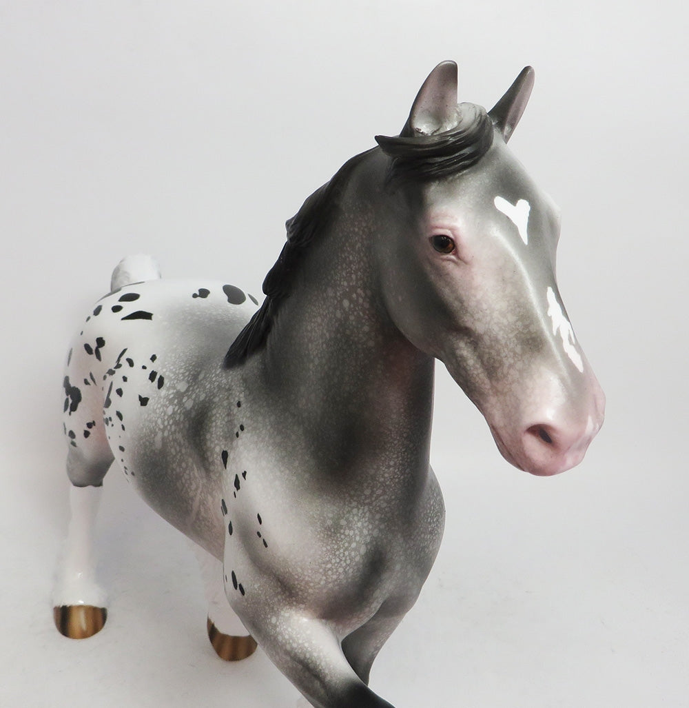 MIdnight- OOAK Trotting Drafter Appolosa MODEL HORSE 2018