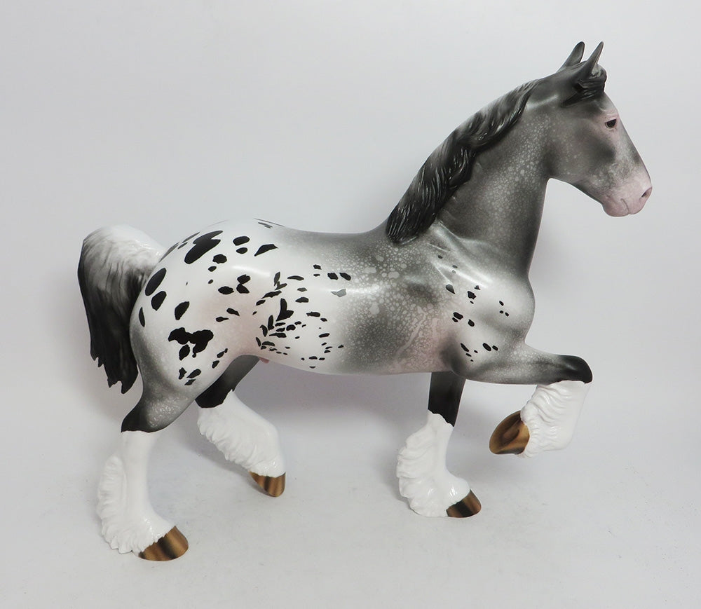 MIdnight- OOAK Trotting Drafter Appolosa MODEL HORSE 2018