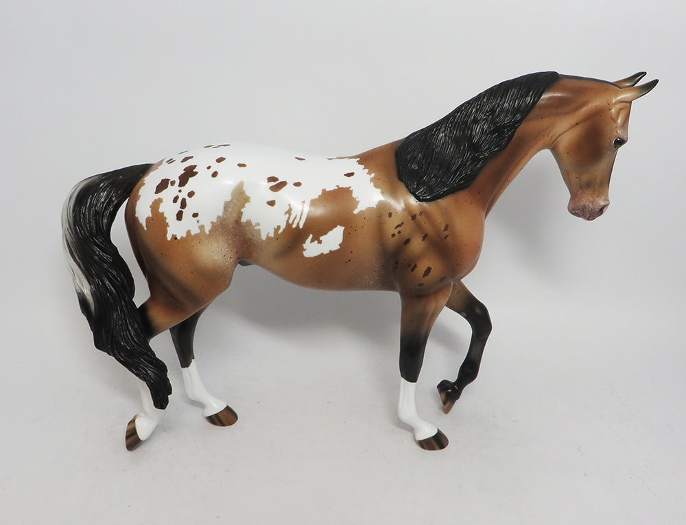 HARVEST MOON-OOAK BUCKSKIN APPALOOSA THOROUGHBRED MODEL HORSE MM 2018