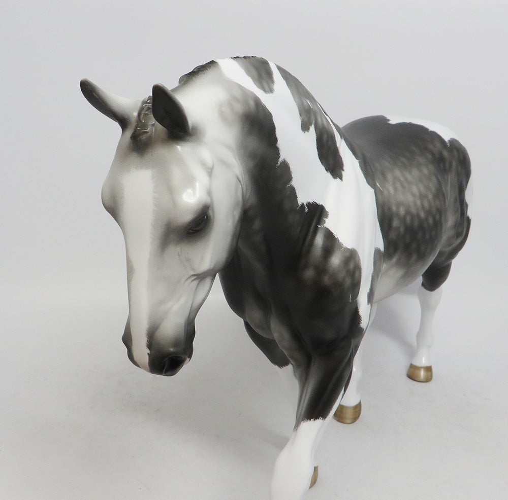 VENKMAN-OOAK ETCHED DAPPLE GREY PINTO IRISH DRAFT BY SHERYL LEISURE 11/2/18