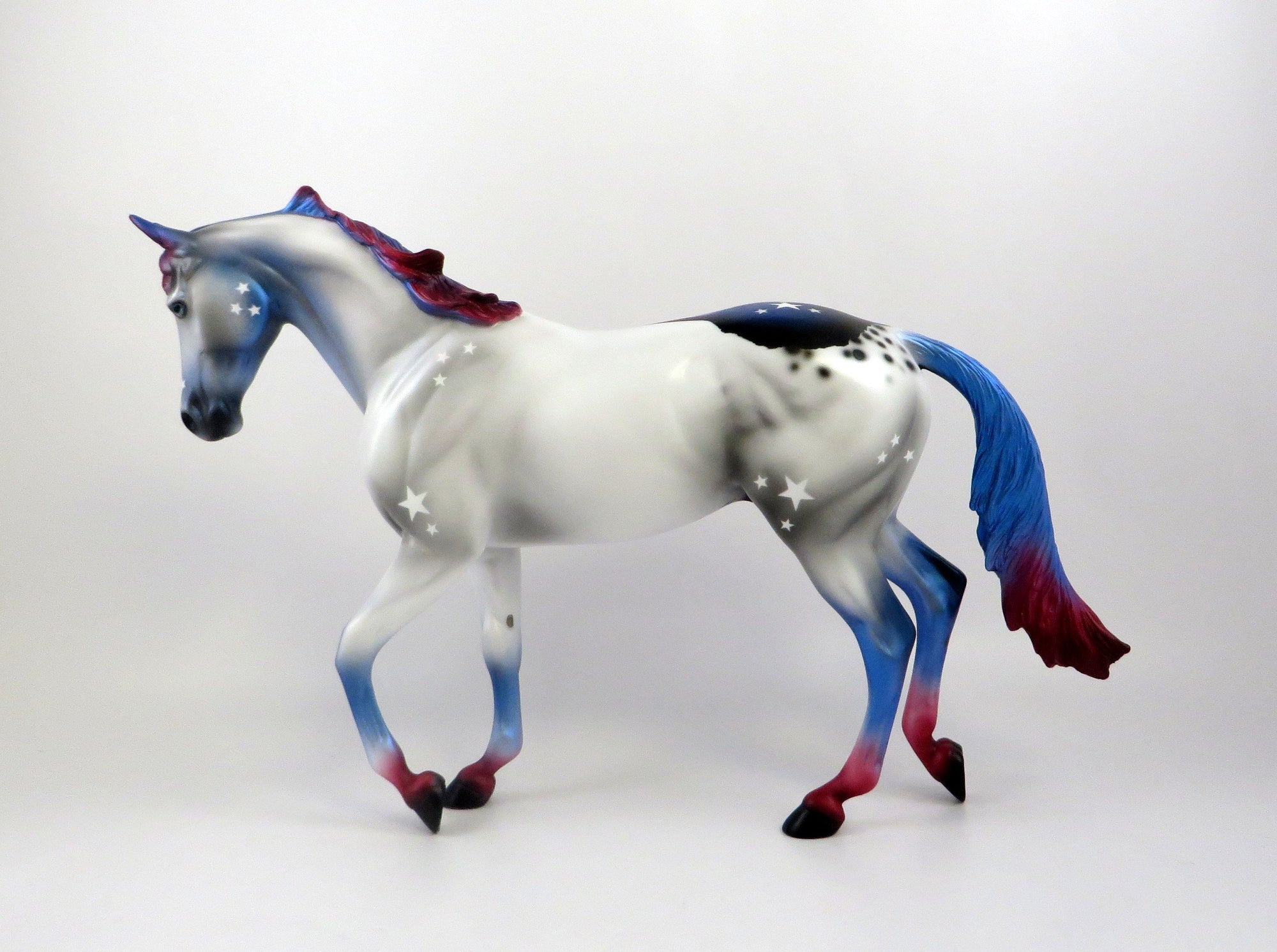 ARDENT ANTHEM -OOAK PATRIOTIC DECORATOR THOROUGHBRED MODEL HORSE BY MISSY FOX 7/2/19
