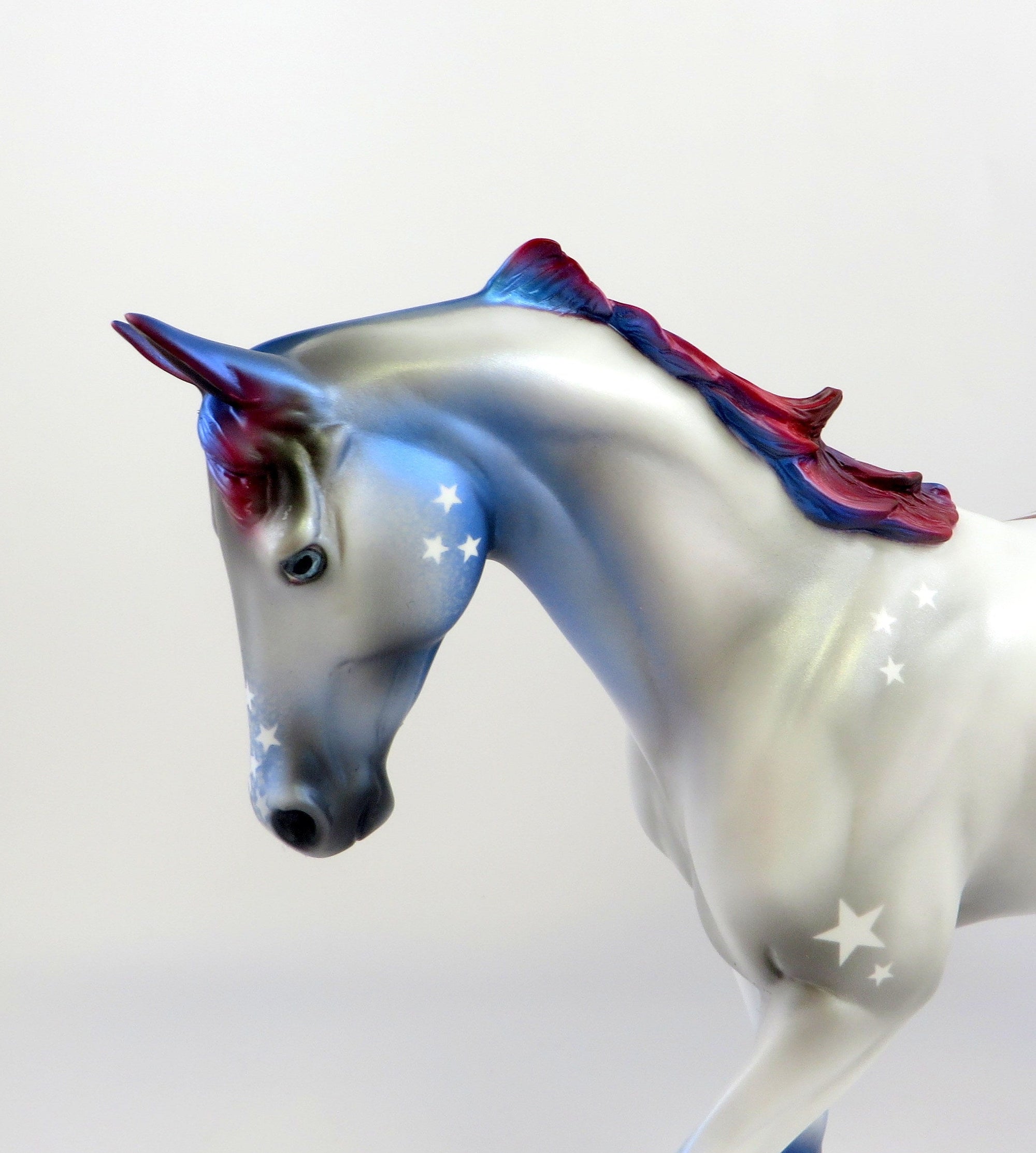 ARDENT ANTHEM -OOAK PATRIOTIC DECORATOR THOROUGHBRED MODEL HORSE BY MISSY FOX 7/2/19