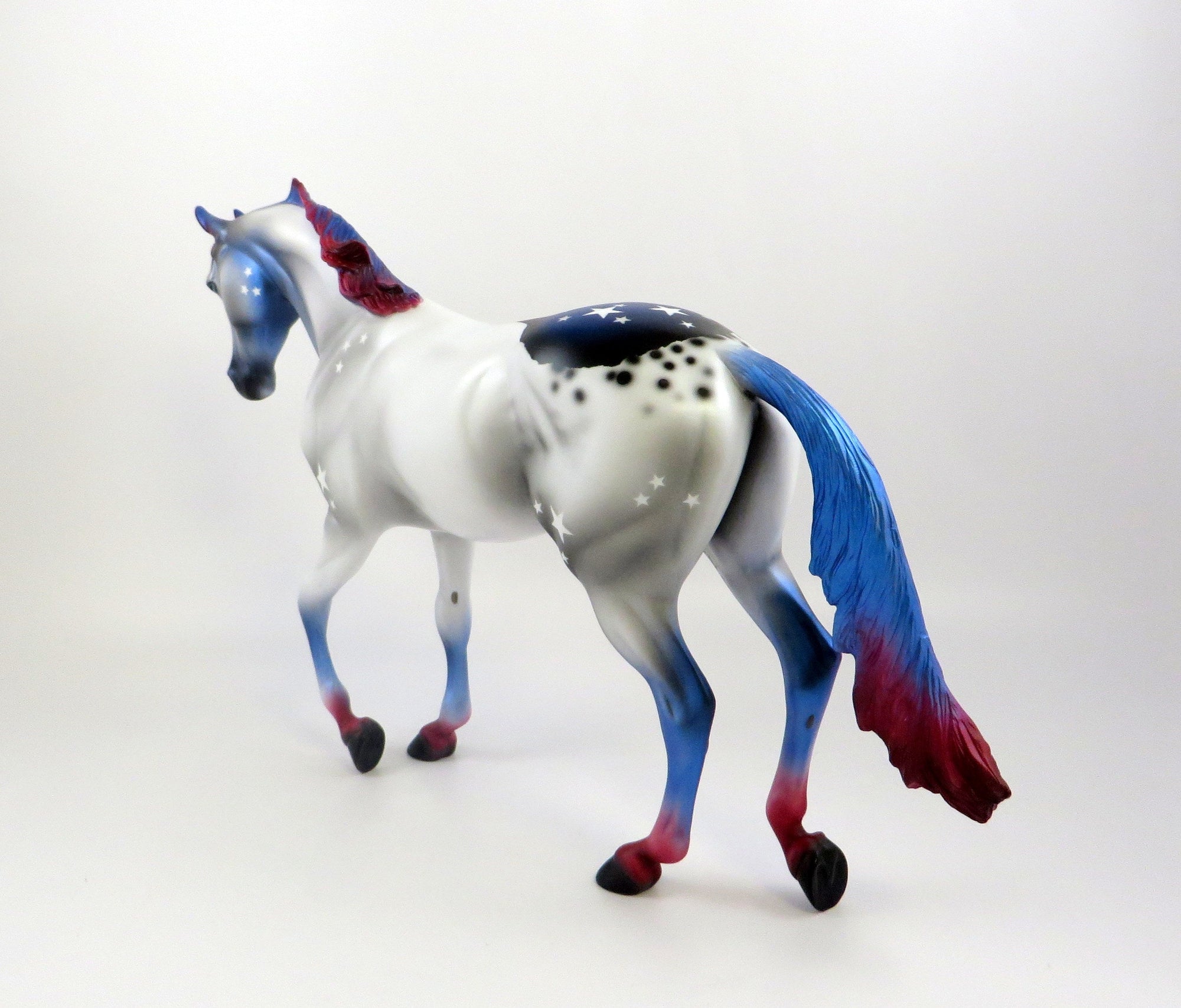 ARDENT ANTHEM -OOAK PATRIOTIC DECORATOR THOROUGHBRED MODEL HORSE BY MISSY FOX 7/2/19