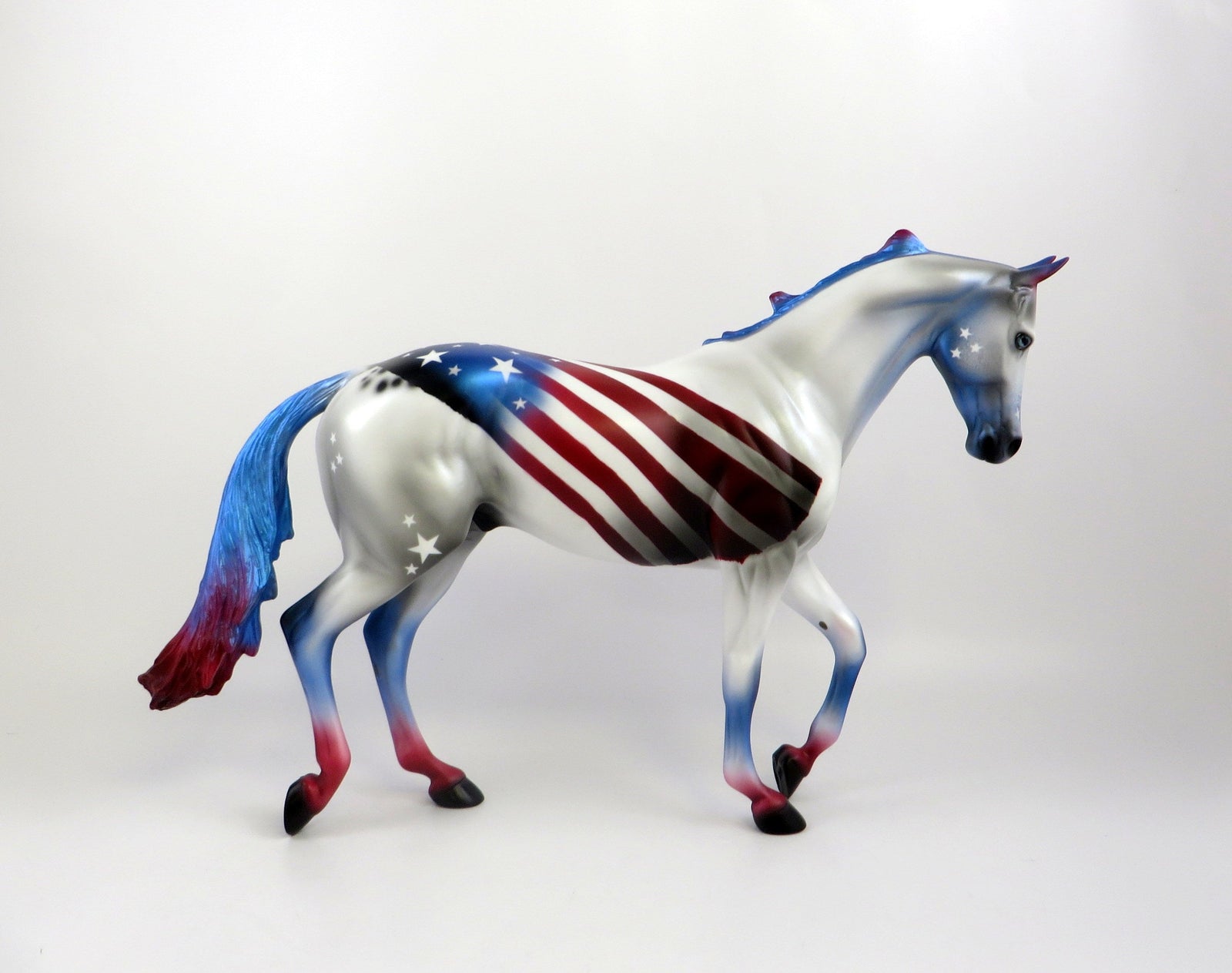 ARDENT ANTHEM -OOAK PATRIOTIC DECORATOR THOROUGHBRED MODEL HORSE BY MISSY FOX 7/2/19