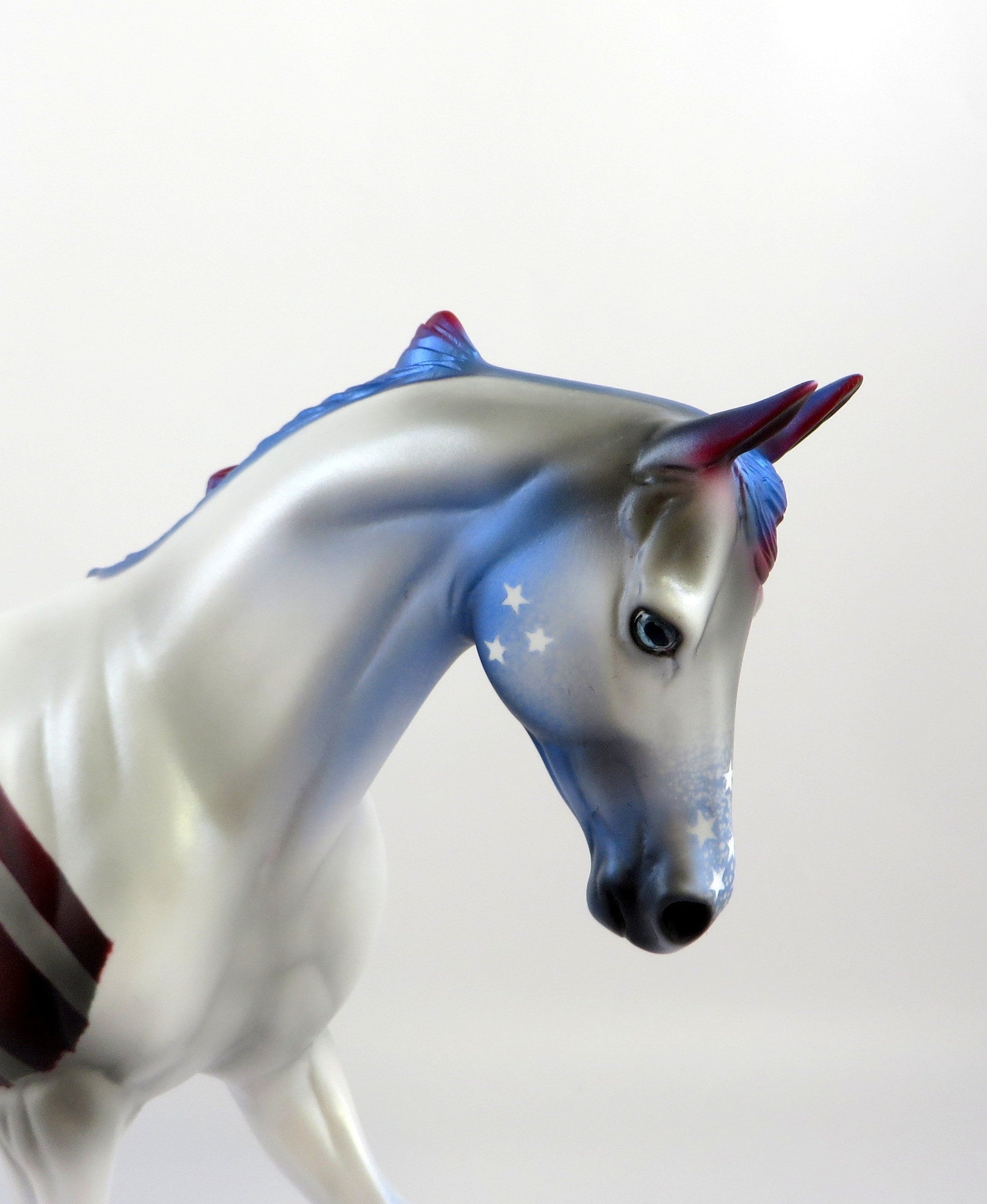 ARDENT ANTHEM -OOAK PATRIOTIC DECORATOR THOROUGHBRED MODEL HORSE BY MISSY FOX 7/2/19