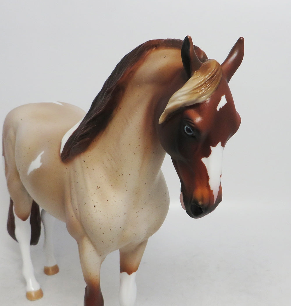HEY BOO-TIFUL-OOAK RED ROAN PINTO ANDALUSIAN MODEL HORSE MM 2018