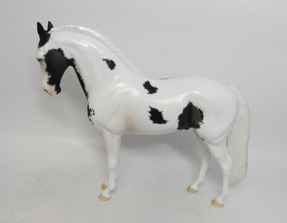 DAKOTA- OOAK BLACK AND WHITE ANDALUSIAN MODEL HORSE 2018