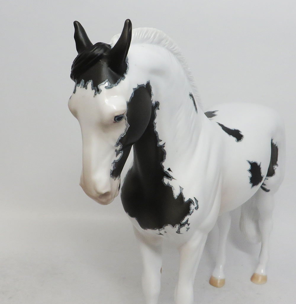 DAKOTA- OOAK BLACK AND WHITE ANDALUSIAN MODEL HORSE 2018