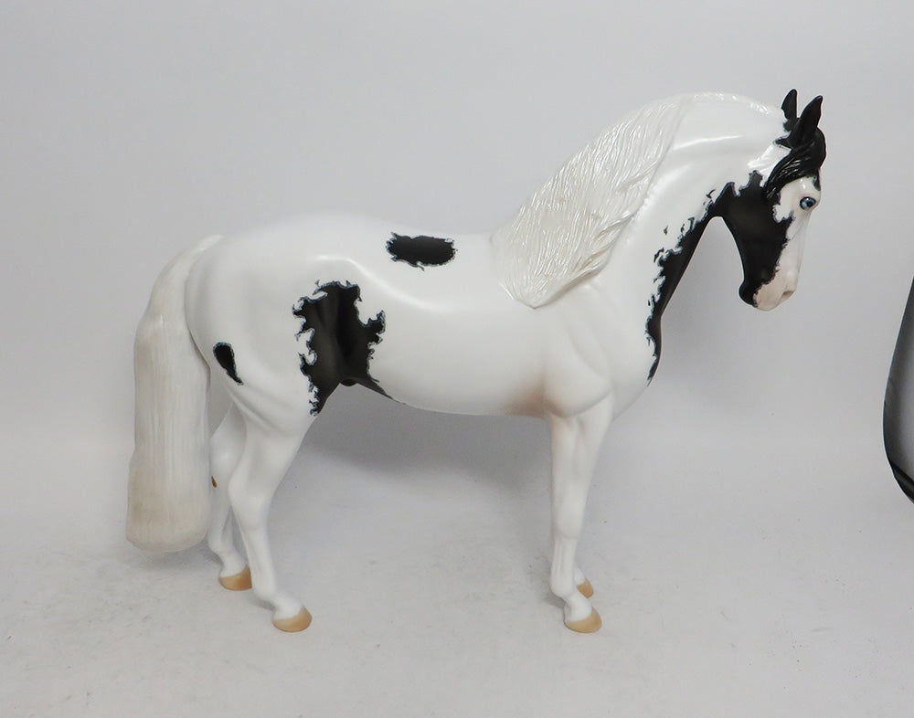 DAKOTA- OOAK BLACK AND WHITE ANDALUSIAN MODEL HORSE 2018