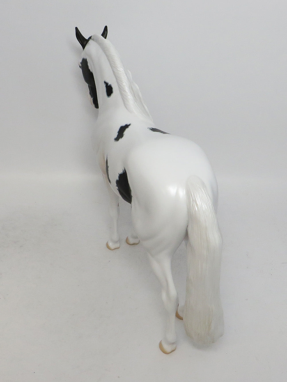 DAKOTA- OOAK BLACK AND WHITE ANDALUSIAN MODEL HORSE 2018