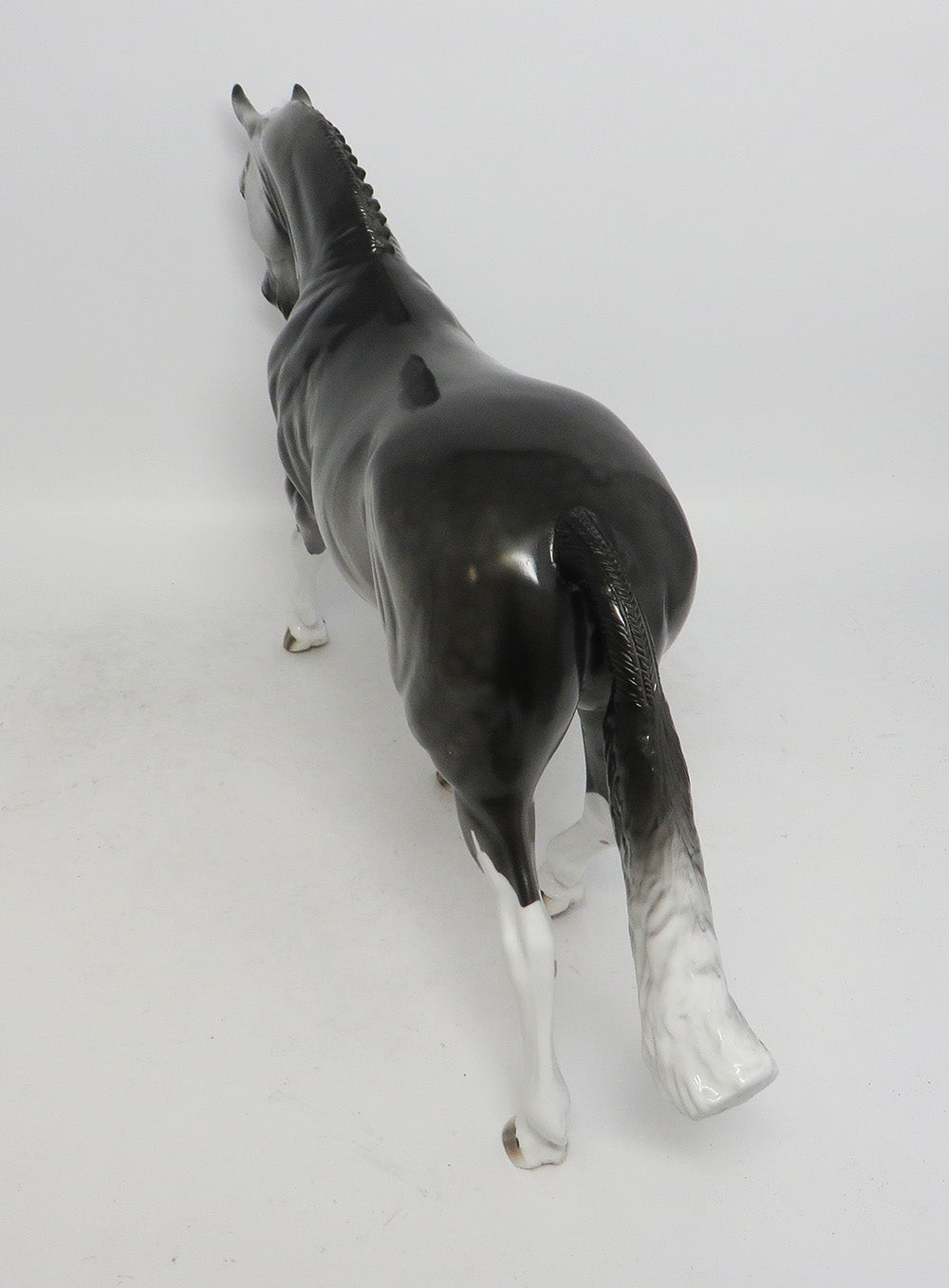 BLACK ICE- OOAK CUSTOM IRISH DAFTER GREY  MODEL HORSE 2018