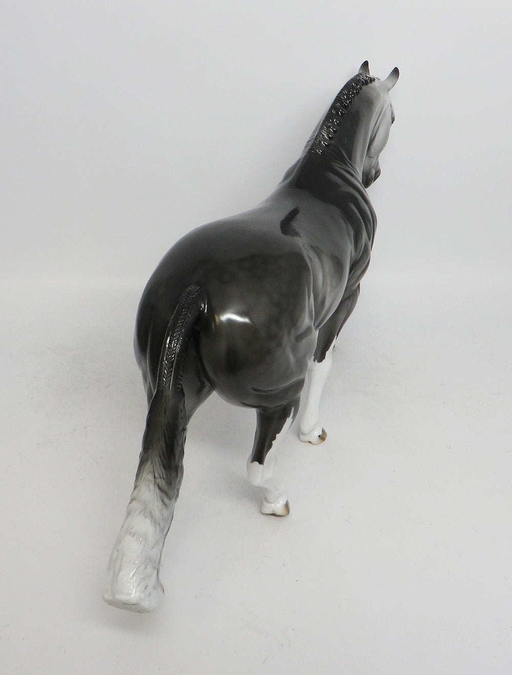 BLACK ICE- OOAK CUSTOM IRISH DAFTER GREY  MODEL HORSE 2018
