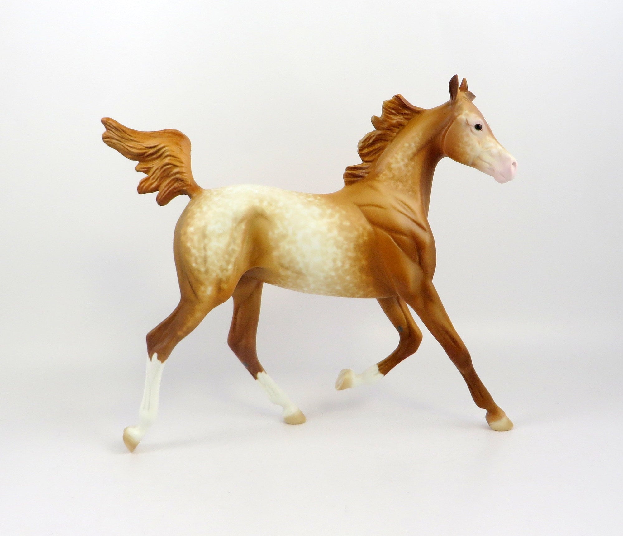 VASEY-OOAK CHESTNUT ROAN APPALOSA YEARLING MODEL HORSE EQ 19