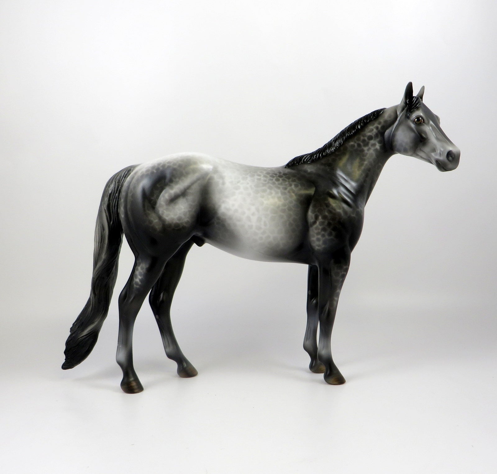 DREAM MIST-OOAK REVERSED DAPPLED DARK GREY ISH MODEL HORSE 7/22