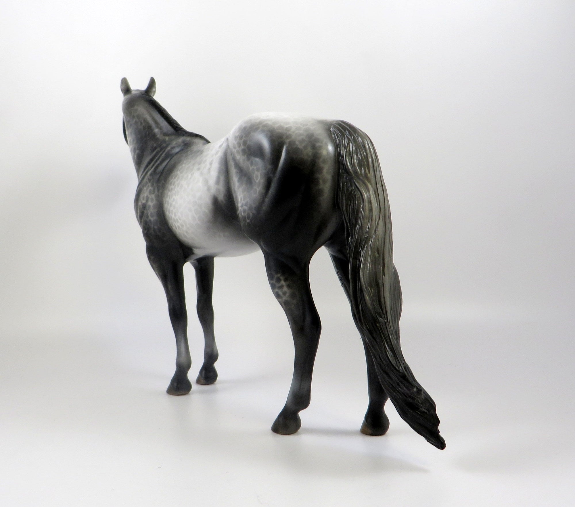 DREAM MIST-OOAK REVERSED DAPPLED DARK GREY ISH MODEL HORSE 7/22