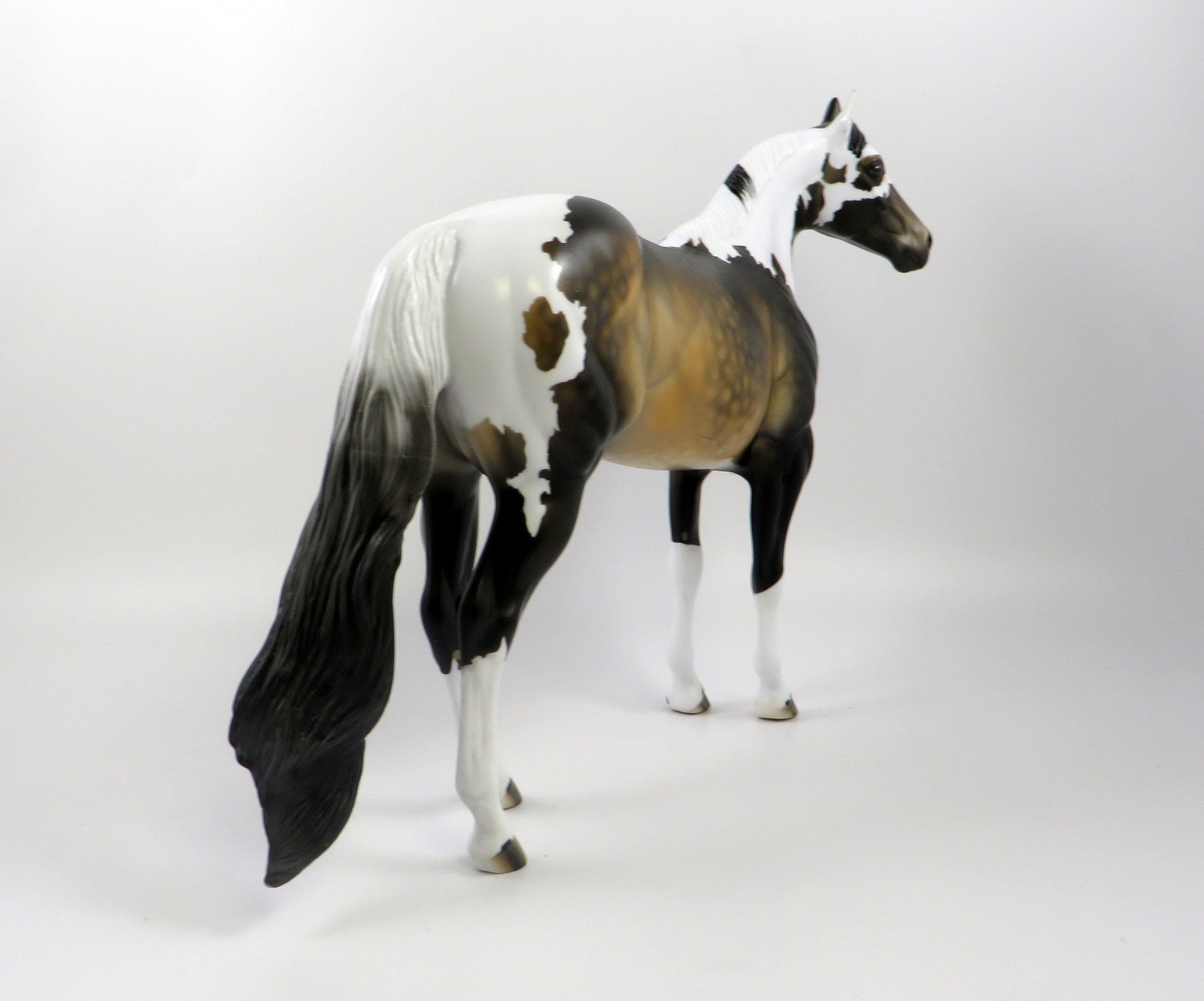 PURE VALOR-OOAK SOOTY BUCKSKIN PAINT ISH MODEL HORSE 7/25/19