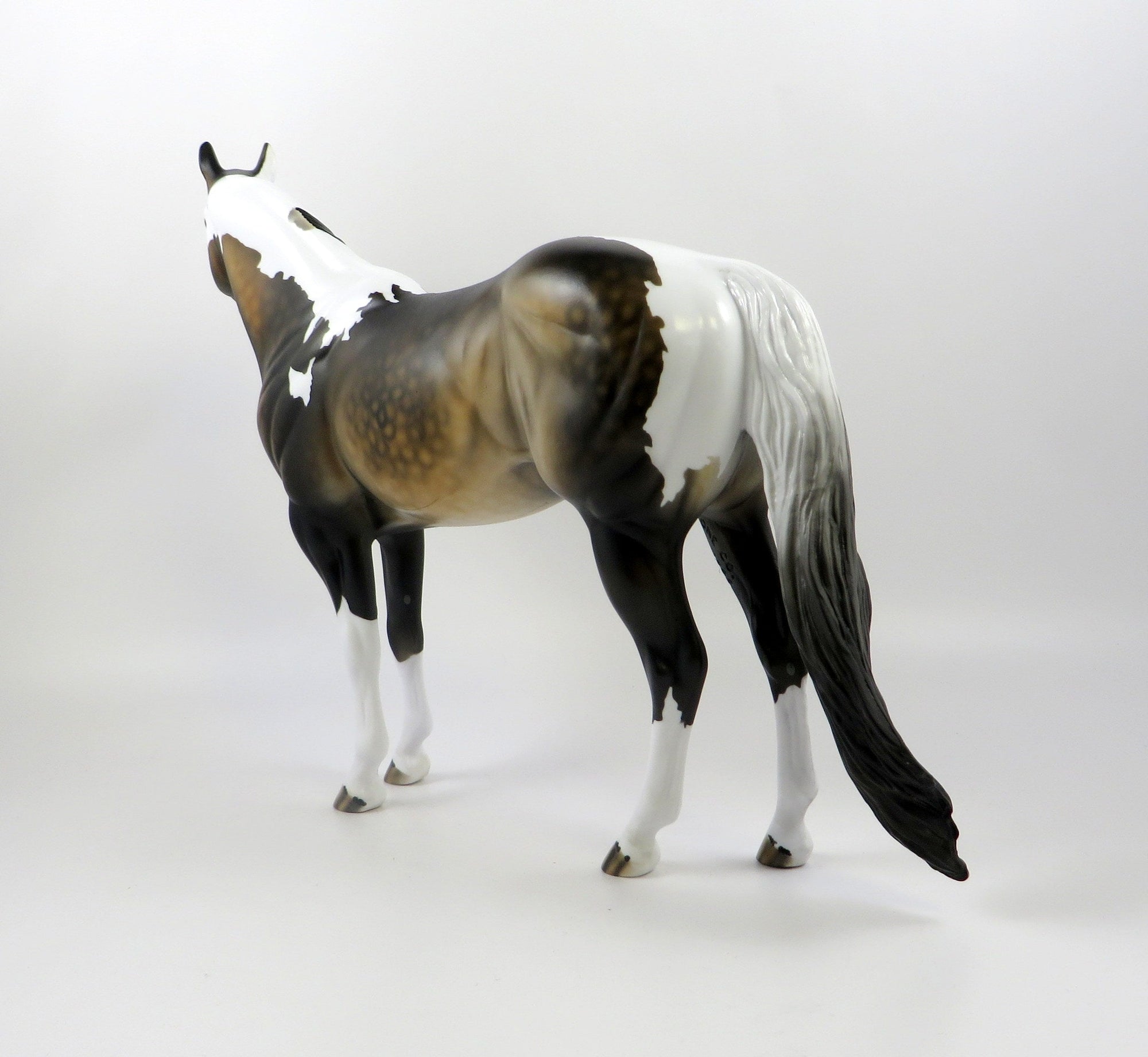 PURE VALOR-OOAK SOOTY BUCKSKIN PAINT ISH MODEL HORSE 7/25/19