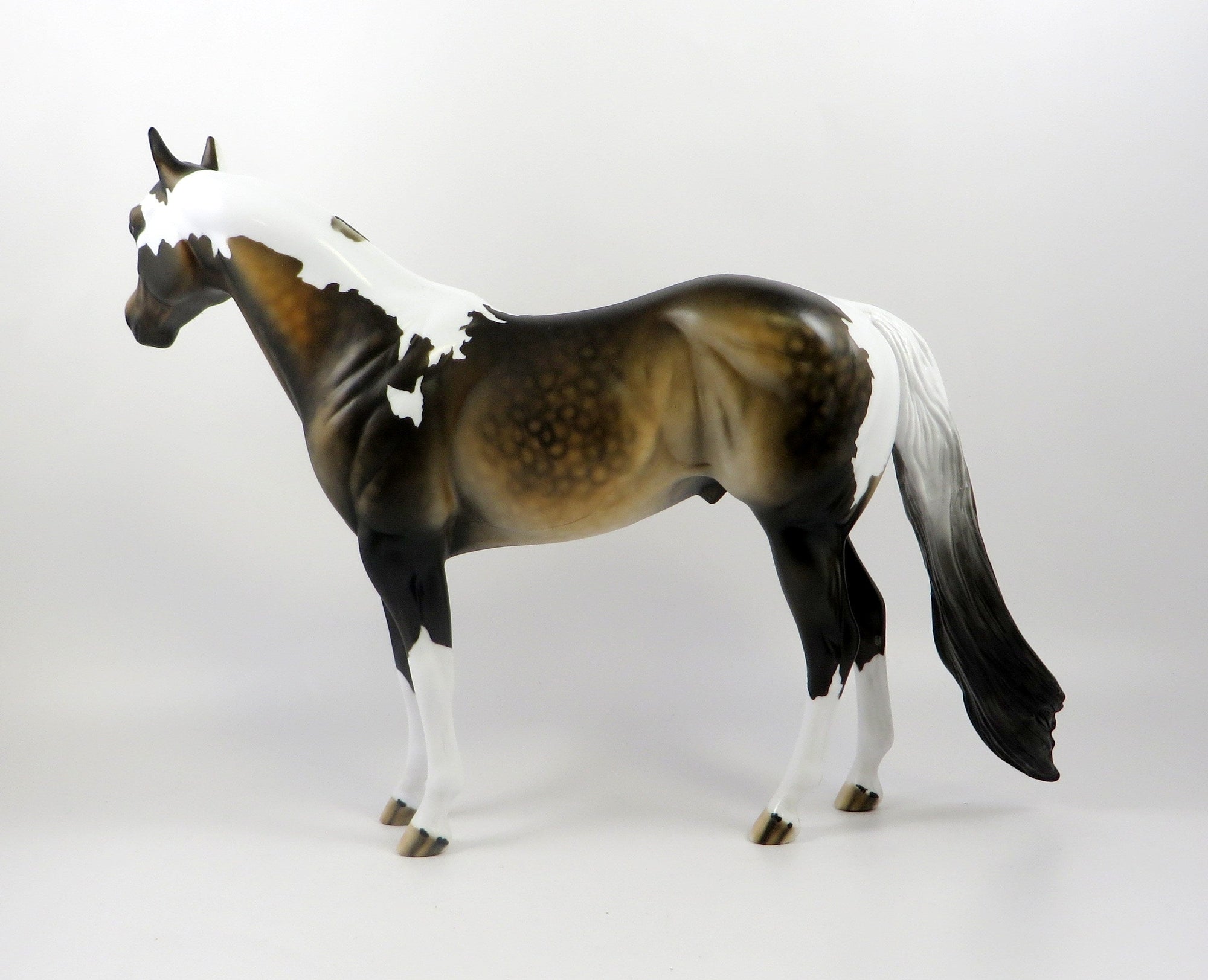 PURE VALOR-OOAK SOOTY BUCKSKIN PAINT ISH MODEL HORSE 7/25/19