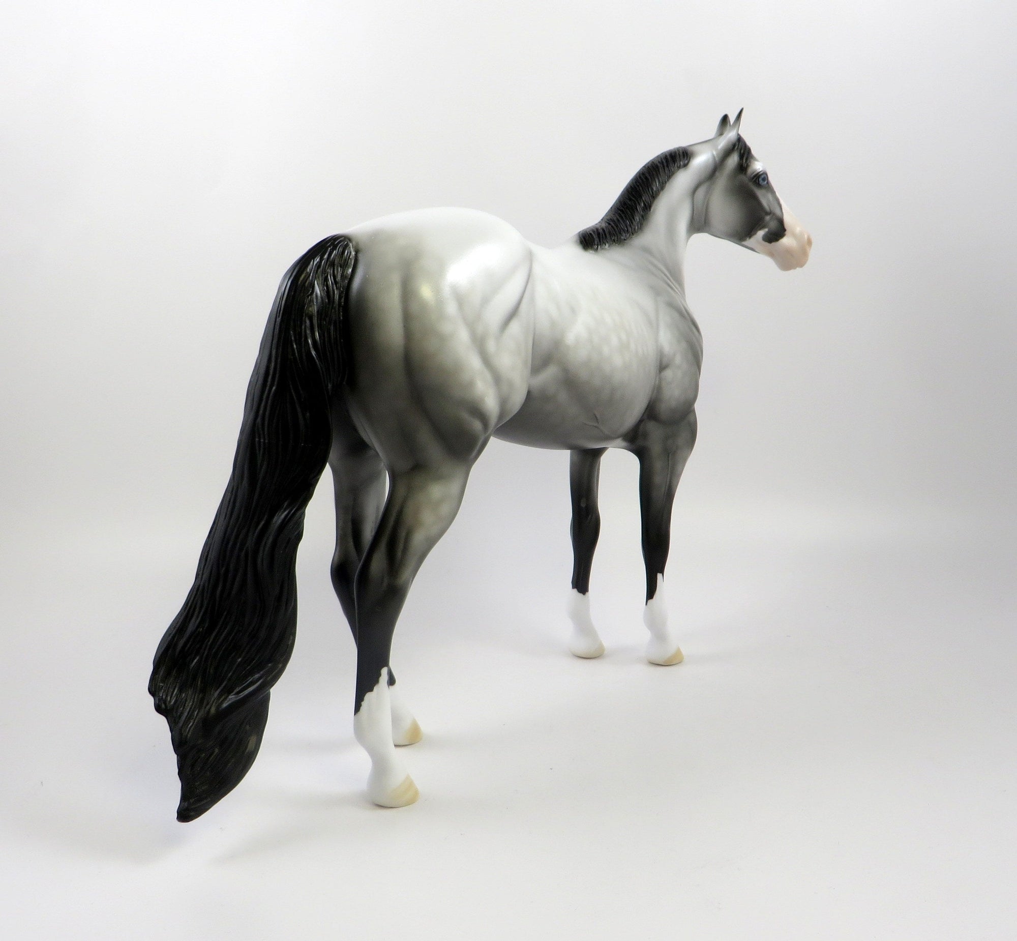 COSTAL SUNSET-OOAK DAPPLE GREY ISH MODEL HORSE 7/25/19