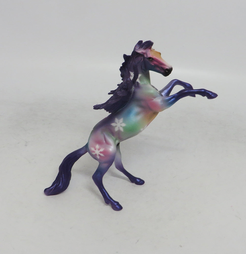 VIOLET ROSE - OOAK PURPLE RAINBOW DECORATOR FEATHER WING SNOWFLAKE CHIP