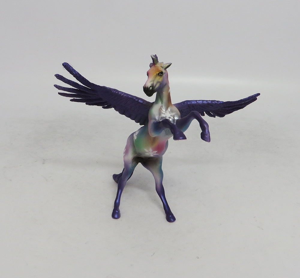 VIOLET ROSE - OOAK PURPLE RAINBOW DECORATOR FEATHER WING SNOWFLAKE CHIP