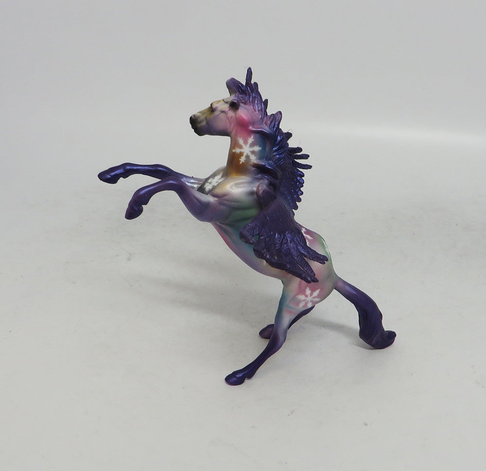 VIOLET ROSE - OOAK PURPLE RAINBOW DECORATOR FEATHER WING SNOWFLAKE CHIP