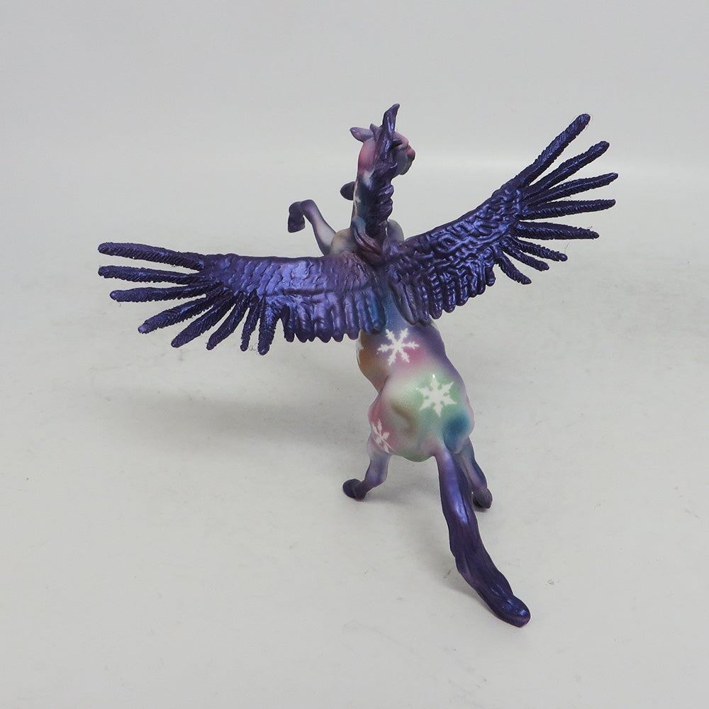 VIOLET ROSE - OOAK PURPLE RAINBOW DECORATOR FEATHER WING SNOWFLAKE CHIP