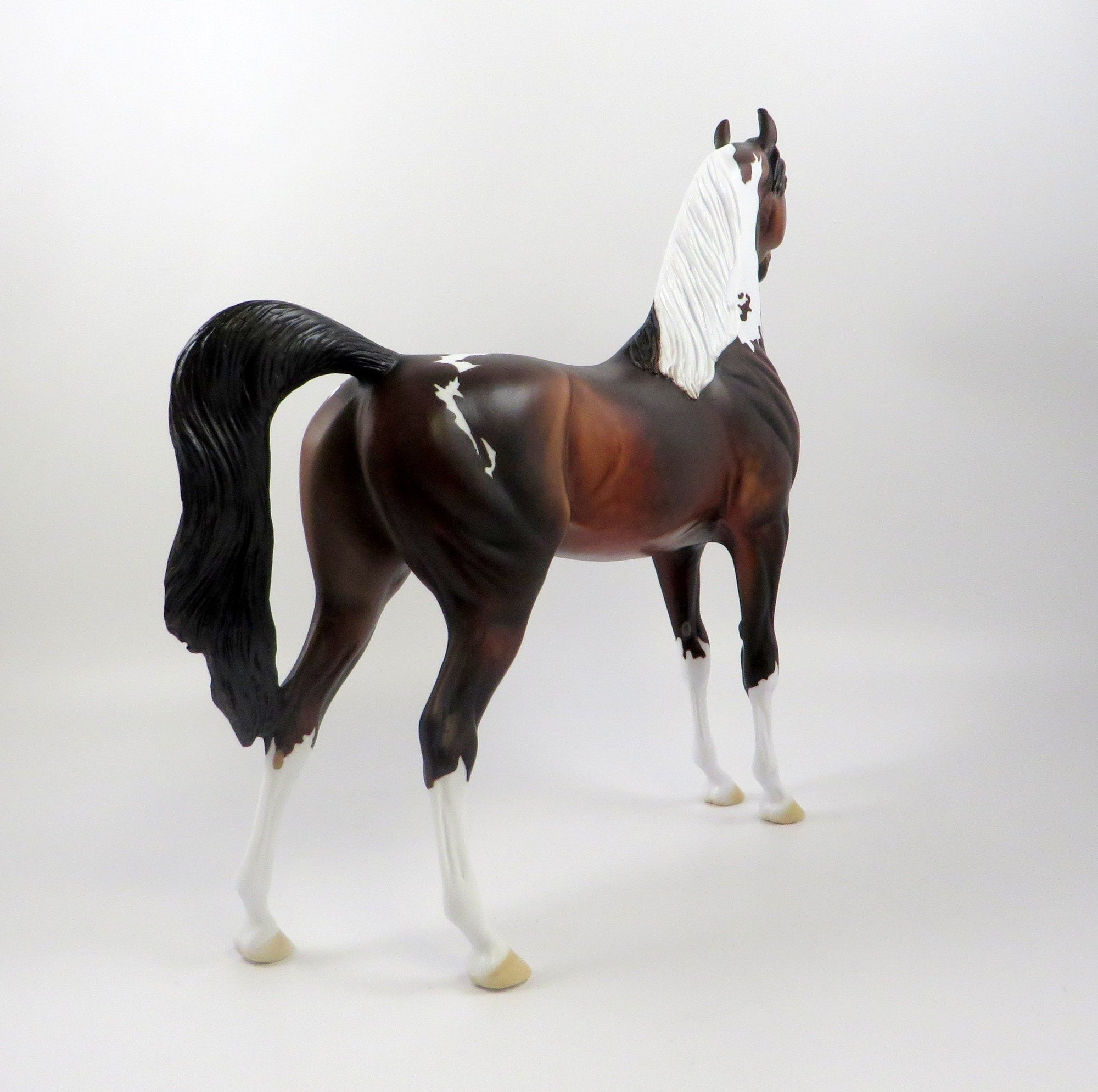 DOLBY-OOAK DAPPLE BAY PAINT ARABIAN MODEL HORSE 7/22/19