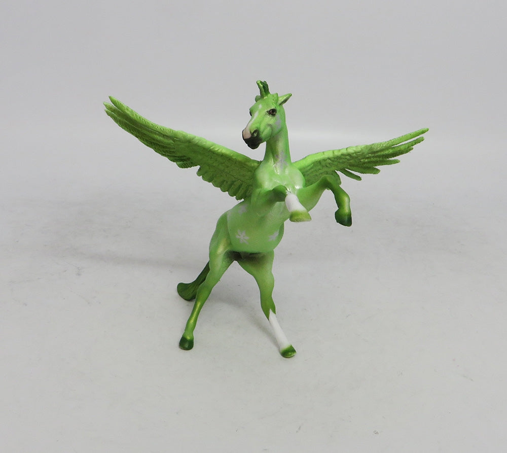 LIMA - OOAK LIME GREEN DECORATOR FEATHER WING SNOWFLAKE CHIP
