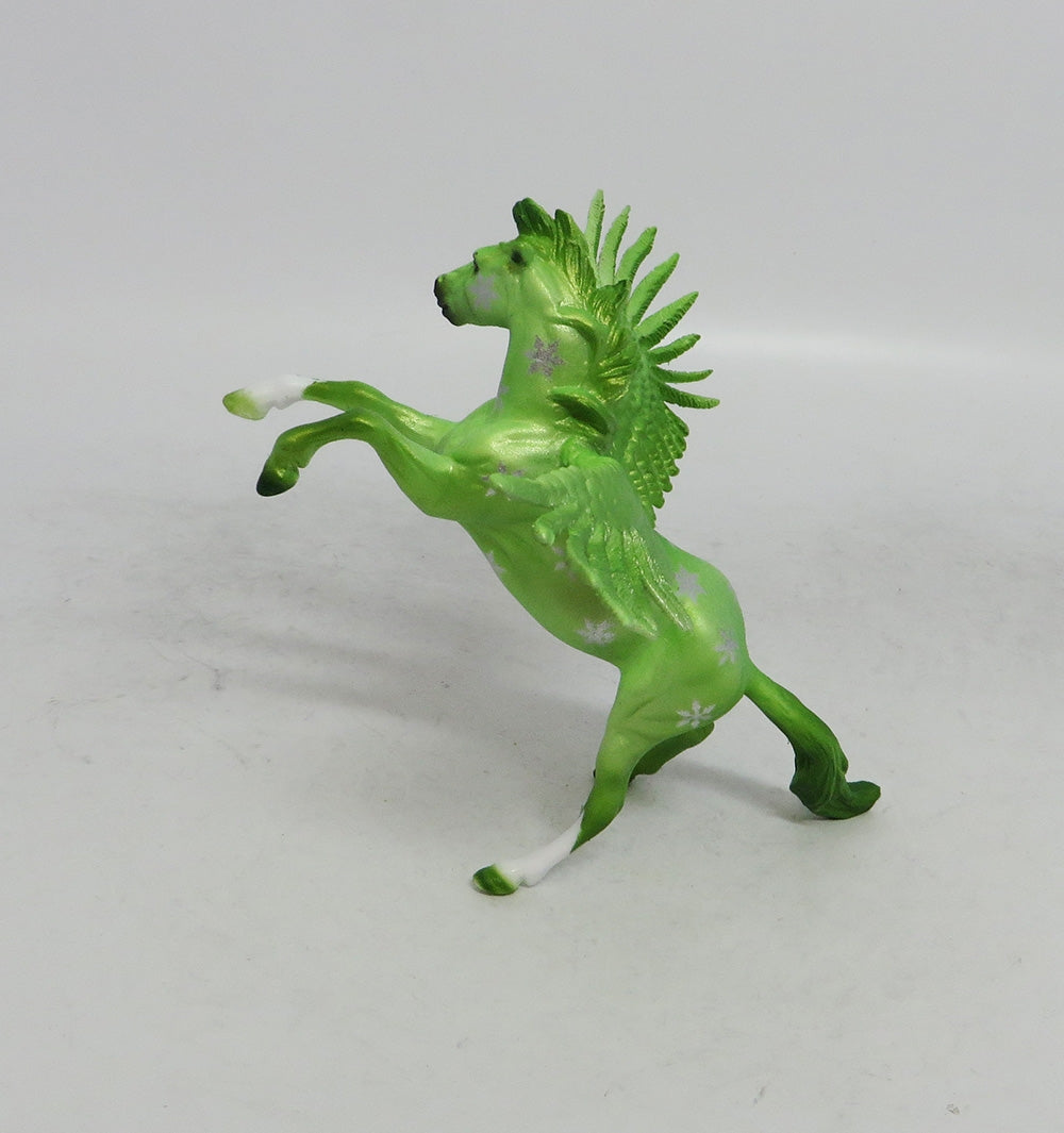 LIMA - OOAK LIME GREEN DECORATOR FEATHER WING SNOWFLAKE CHIP