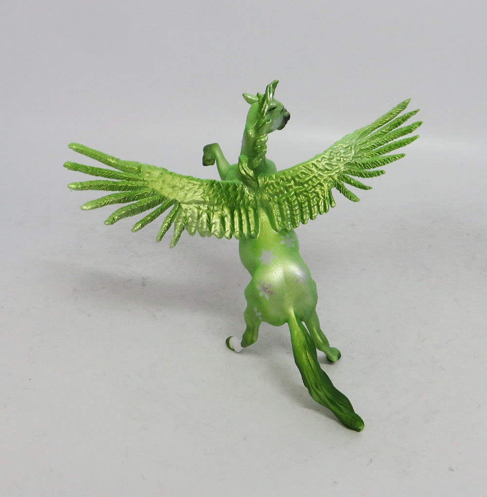 LIMA - OOAK LIME GREEN DECORATOR FEATHER WING SNOWFLAKE CHIP